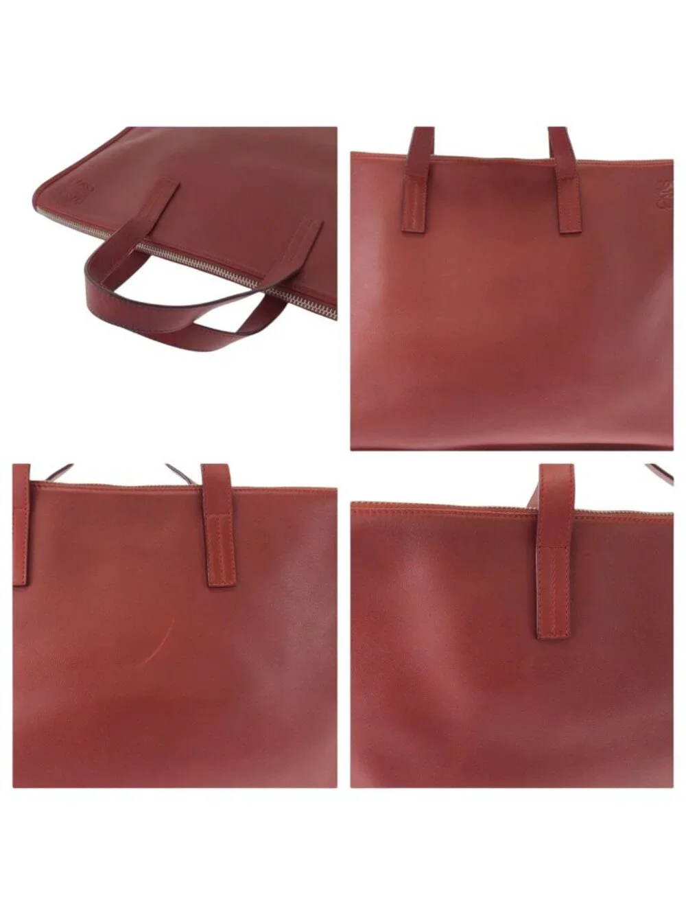 Loewe Anagram New Toledo Red Silver Leather Business Briefcase